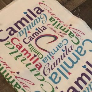 Appx 1 yard custom made fabric   Says Camila